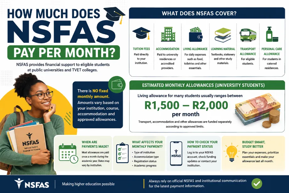 How Much Does NSFAS Pay Per Month